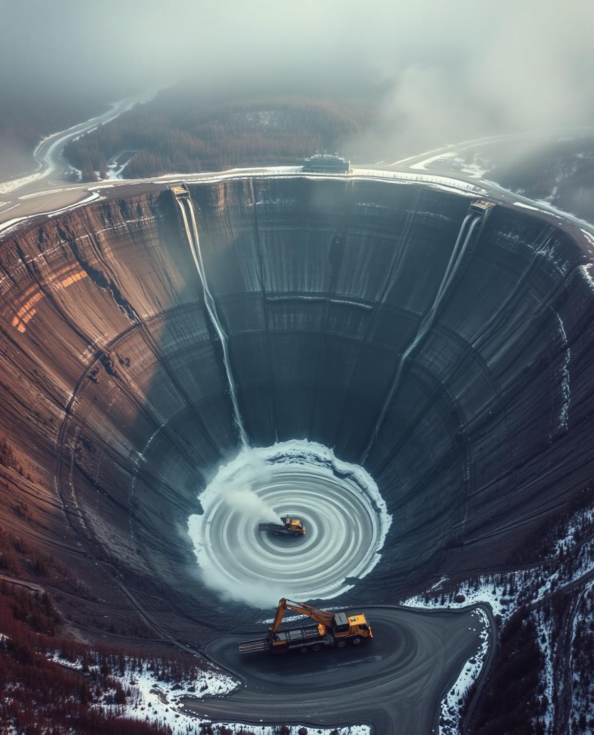 Site minier du Nord-du-Québec en opération